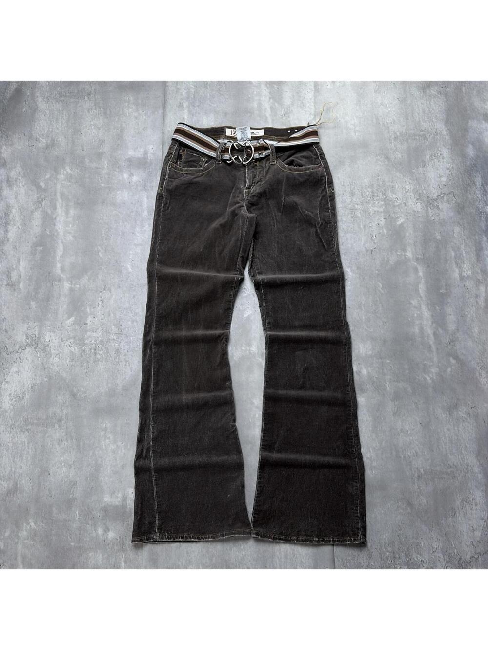 Y2K Brown Z Cavaricci Grunge Corduroy Bootcut Pants